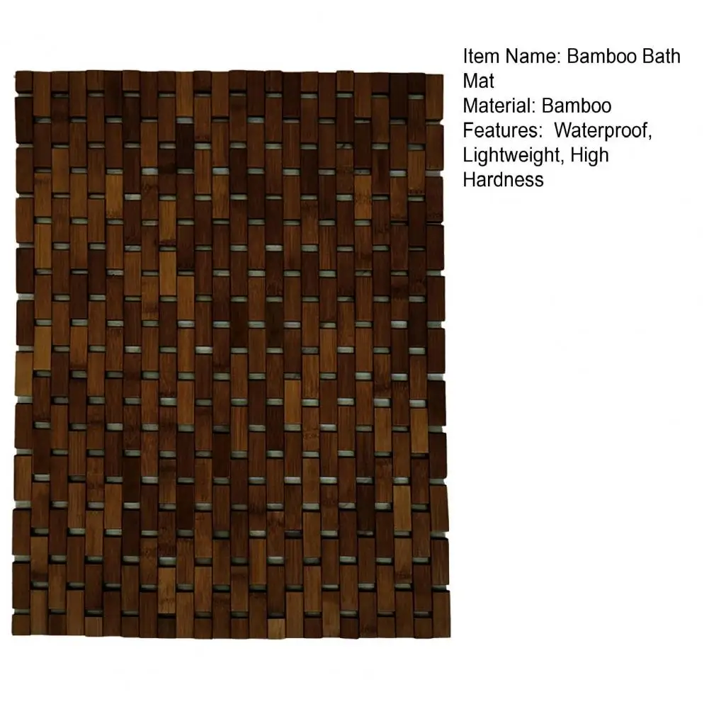 Bamboo Bath Mat Waterproof Rectangle Foldable Anti-slip Thick Natural Wood SPA Kitchen Shower Rug Pad Bathroom Supplies