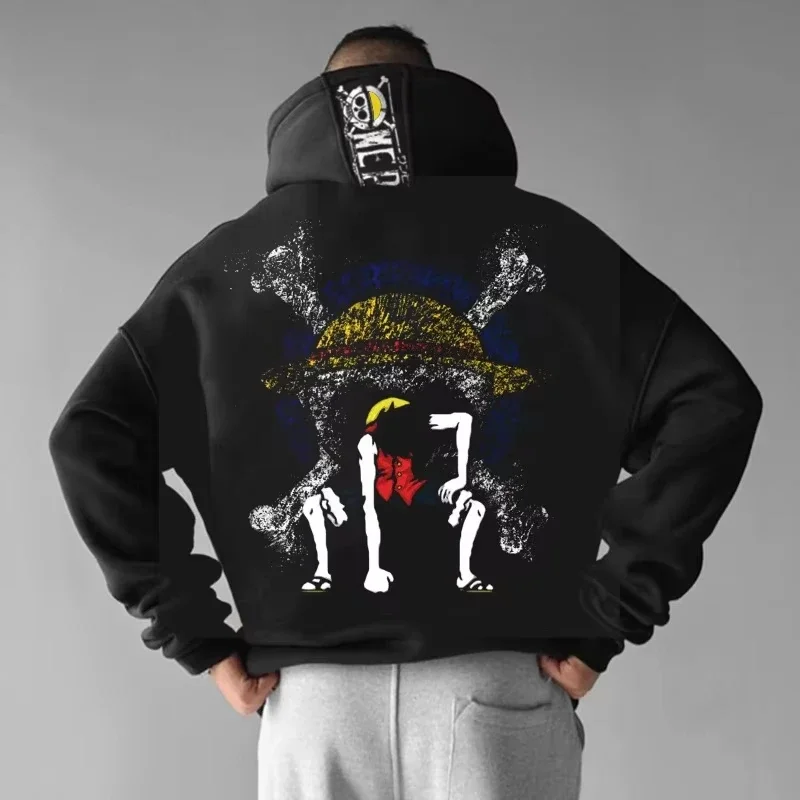 EEN STUK Anime Luffy Gear 5 Gedrukte Hoodie Heren en Dames Herfst/Winter Nieuwe Editie Harajuku Grote Losse Casual Katoenen Top