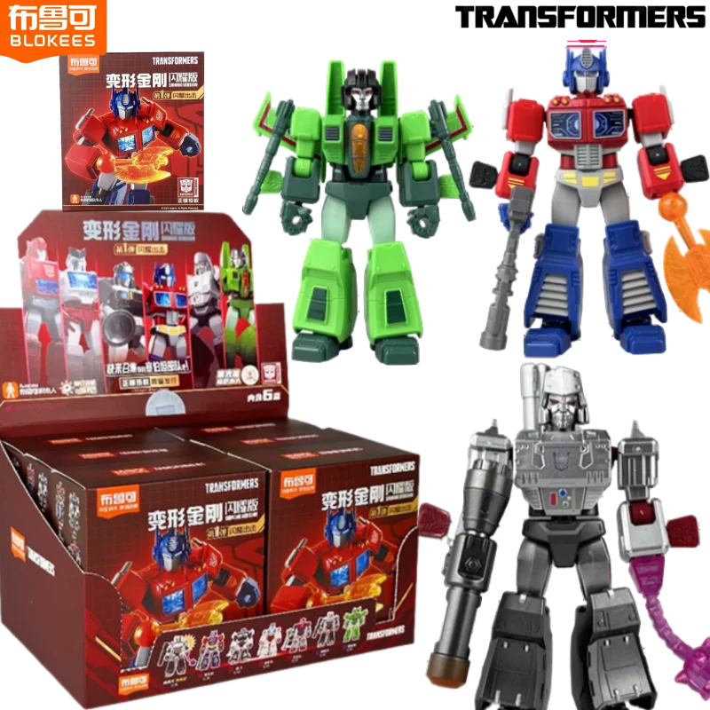 

BLOKEES Transformers Building Block Man Shining Edition 1nd Optimus Prime Megatron Luminous Plate Assembly Model Toy Gift