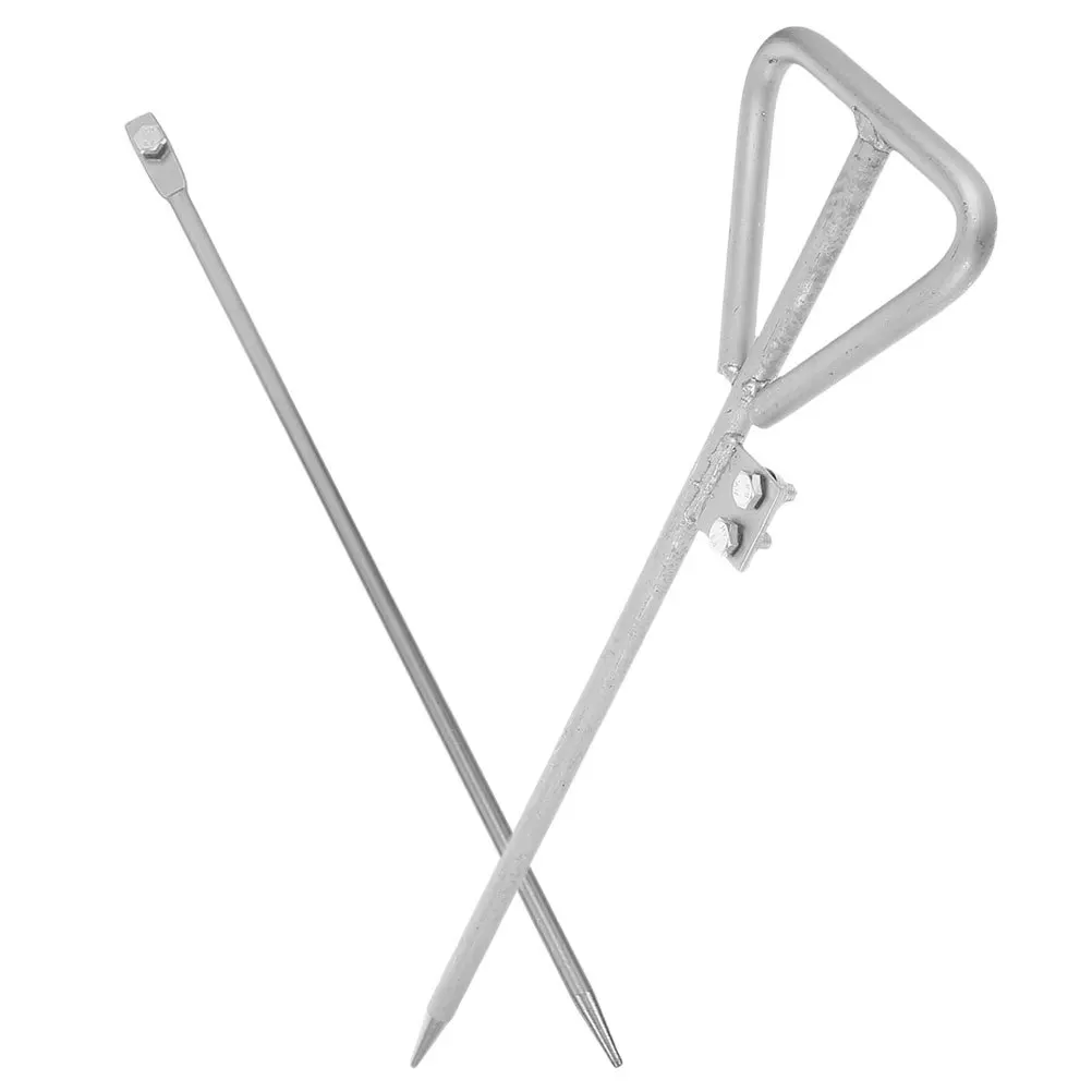 2Pcs Galvanized Iron Grounding Rod Heavy Duty Outdoor Electrical Earthing Pin for Generator Fences Antennas Reliable Stability