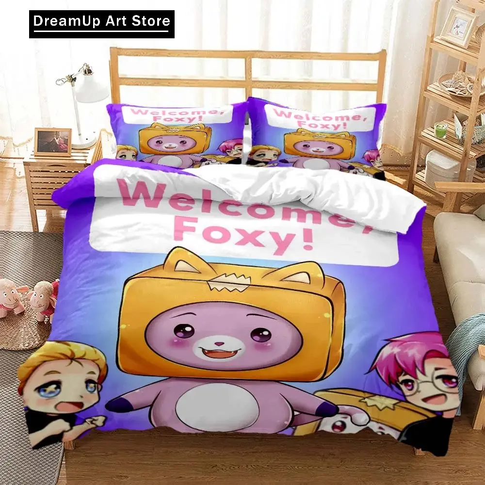 3D Print Cartoon Lanky-box Foxy Boxy Bedding Set Boys Girls Twin Queen Full Size Duvet Cover Pillowcase Bed Adult Bedroom