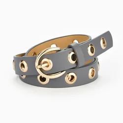 Punk Rock Belts for Women Luxury Brand Vintage High Quality Woman Waistband Fashion Studded Rivet Waist Working Strap DT143