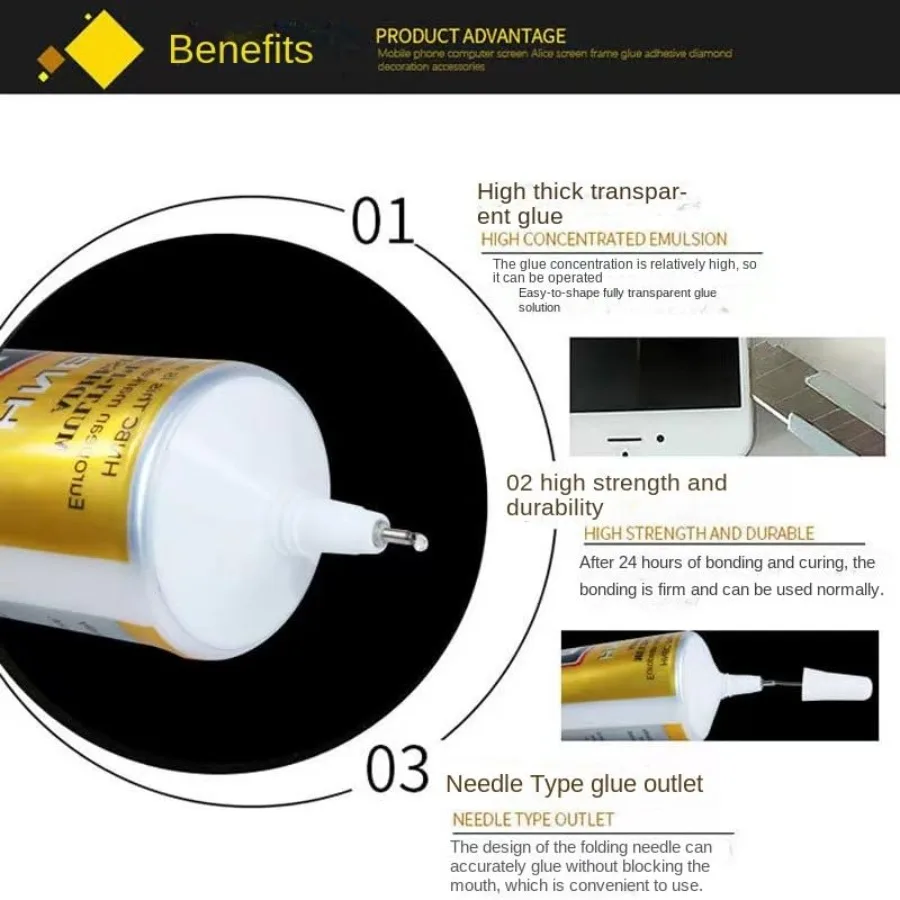 E8000 Jewelry Rhinestones Glue, High Performance Liquid Glue, Inlay Glue, Pendant Adhesive, 50g Craft Adhesive Glue with Precis