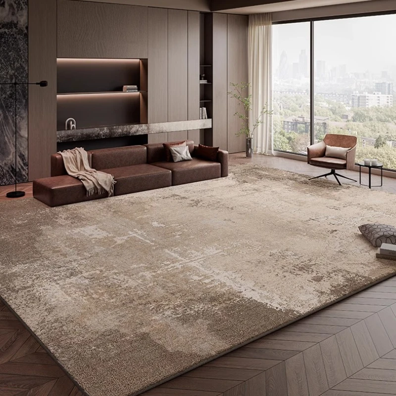 

Italian Minimalist Carpets for Living Room Light Luxury Bedroom Decor Carpet Fluffy Soft Brown Plush Rug Home Thicken Floor Mat