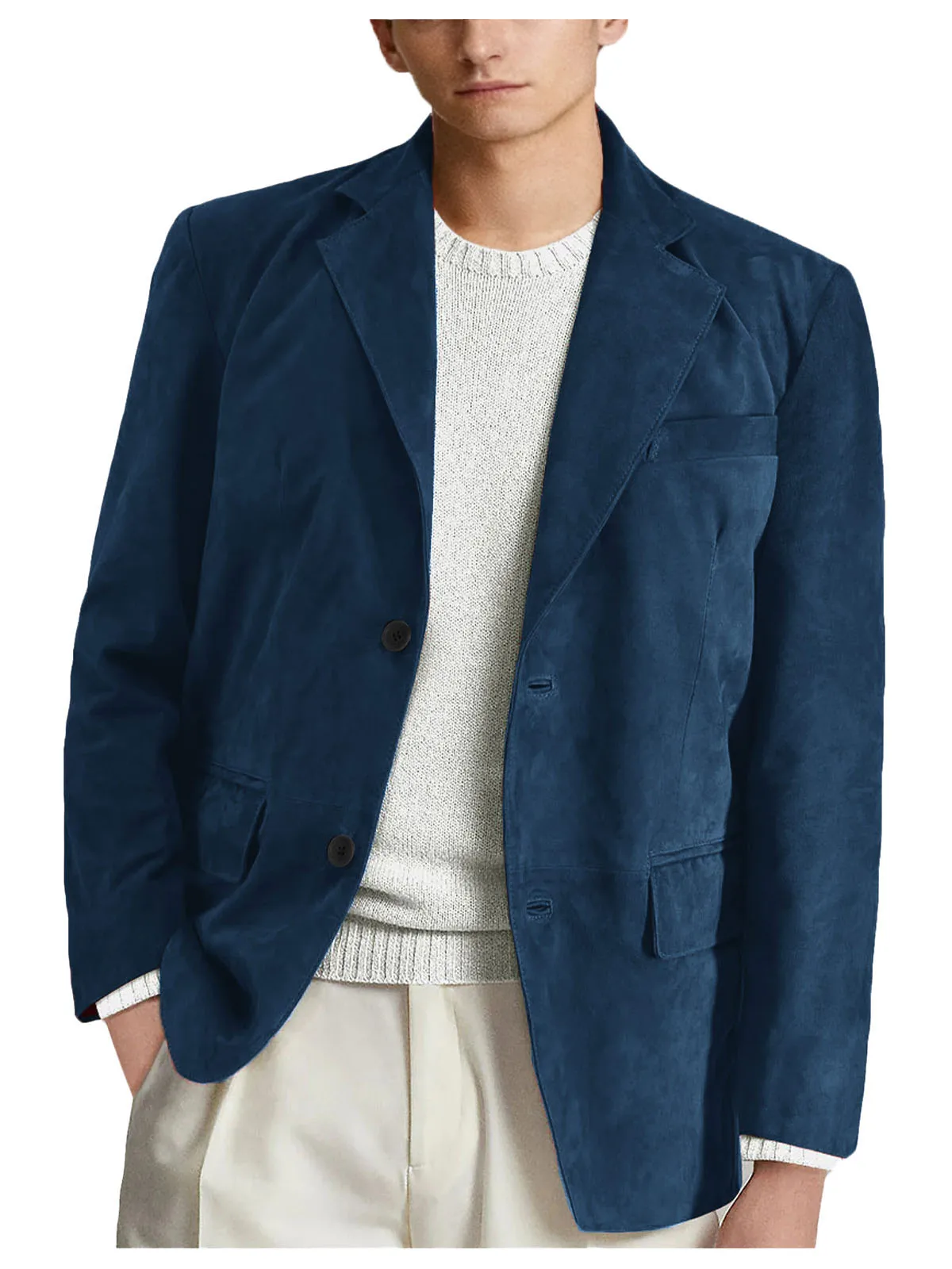 Mens Jacket Fashion Suede Solid Color Man Clothing Formal Work Leisure Slim Fit Wedding Dress Blazer Sport Male Coat