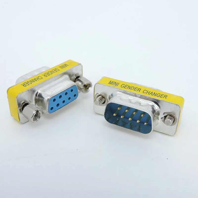 DB9 9Pin VGA jantan ke jantan/betina Ke betina jantan konverter konektor adaptor soket pengganti jenis kelamin Mini seri RS232 L1