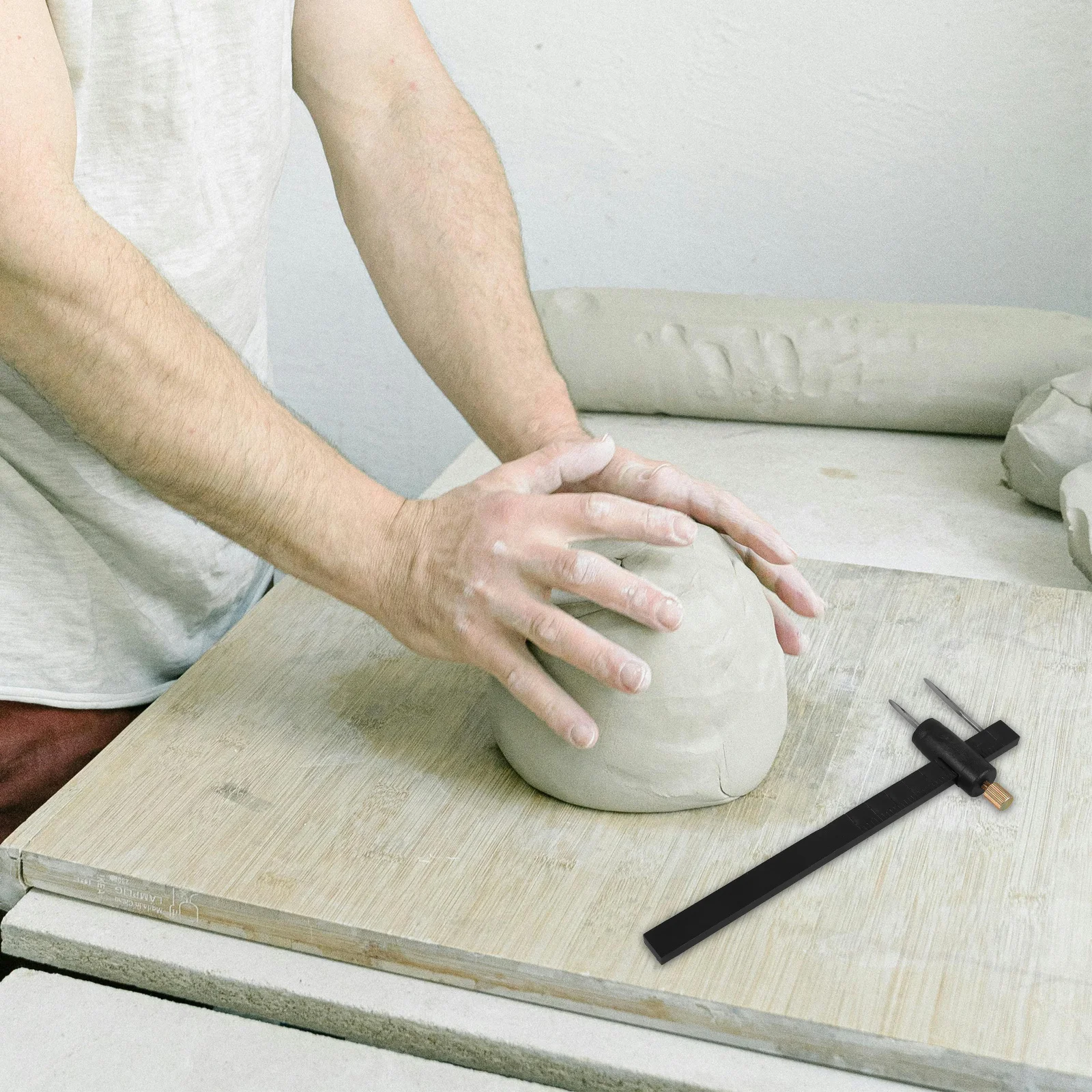 Штангенциркуль из пластиковой глины для скульптуры, твердые полированные точки, легкий внешний измерительный инструмент для рукоделия, резьбы, моделирования