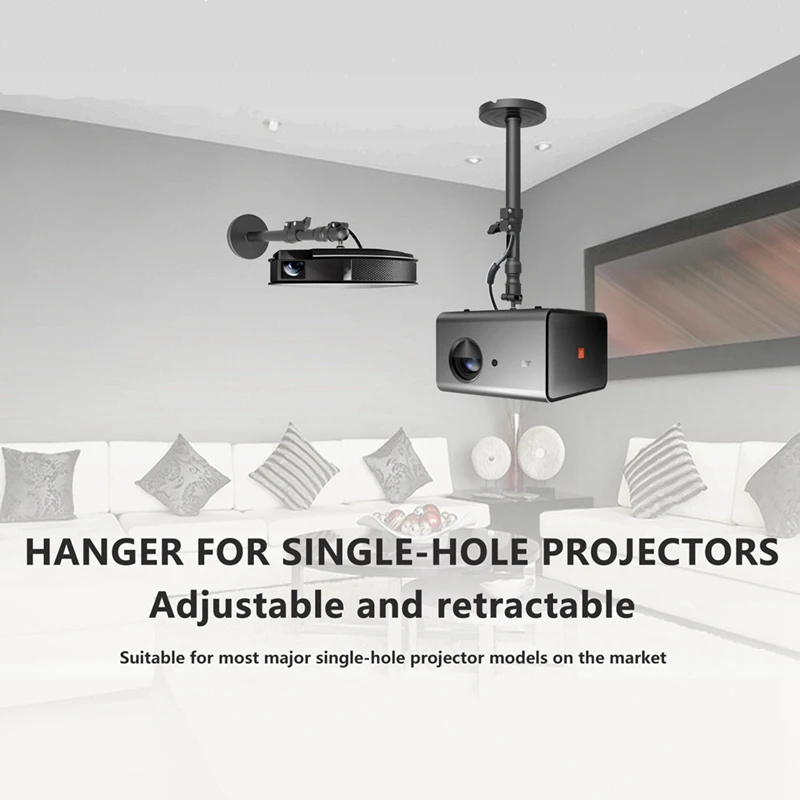 Colgador de proyector ajustable de 360 °, soporte de montaje en pared de Metal, 1/4