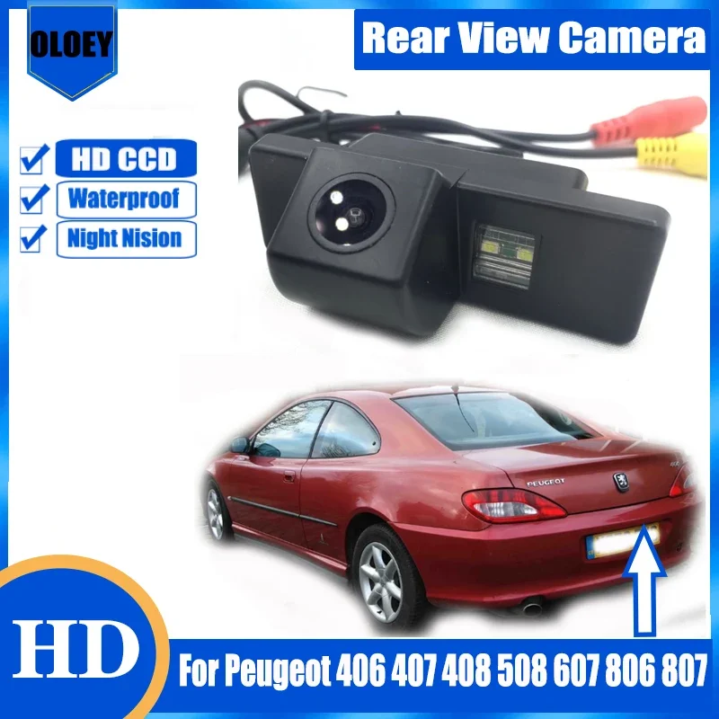 

HD камера заднего вида для Peugeot 406 407 408 508 607 806 807 ночного видения/водонепроницаемая резервная парковочная камера заднего вида