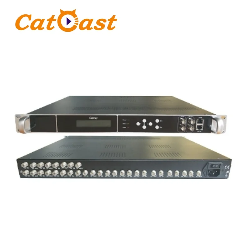 Multi Stream 16 FTA ATSC Tuner to IP Gateway Digital Headend IPTV Gateway satellite Multicast Demodulator