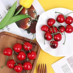 30Pcs Simulation Cherry Fake Cherry Ornament Craft Artificial Fruit Model Food Photography Props Party Decor Home Decoration