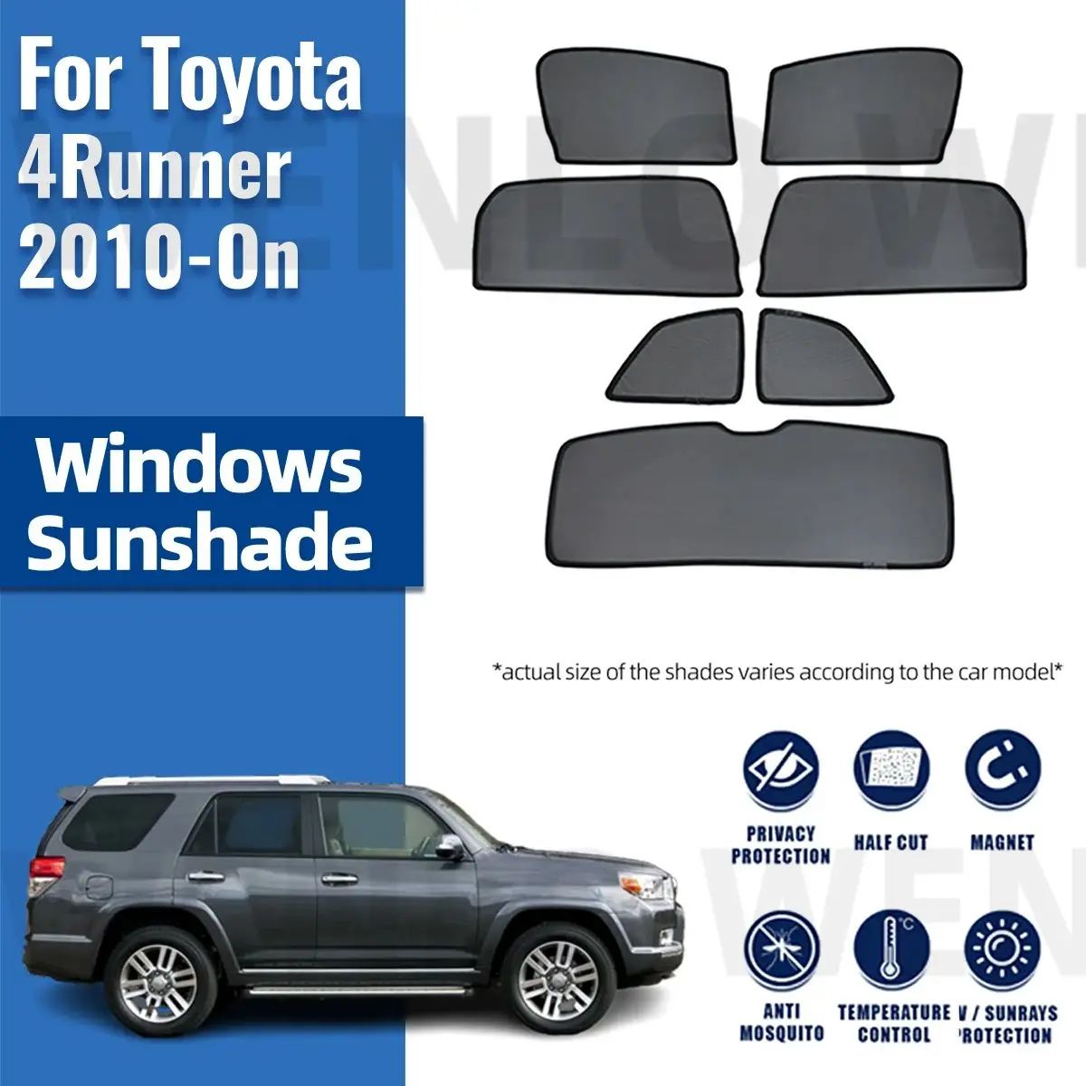 For Toyota 4Runner 2010-2020 2021 2022 4 Runner Car Sunshade Magnetic Front Windshield Curtain Rear Side Window Sun Shade Visor