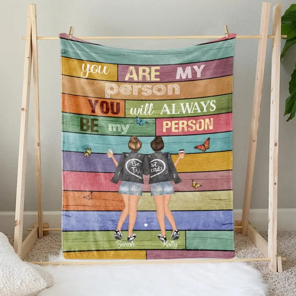 Personalized Best Friend blanket - You are my person, you will be my personal - Customizable female avatar customization