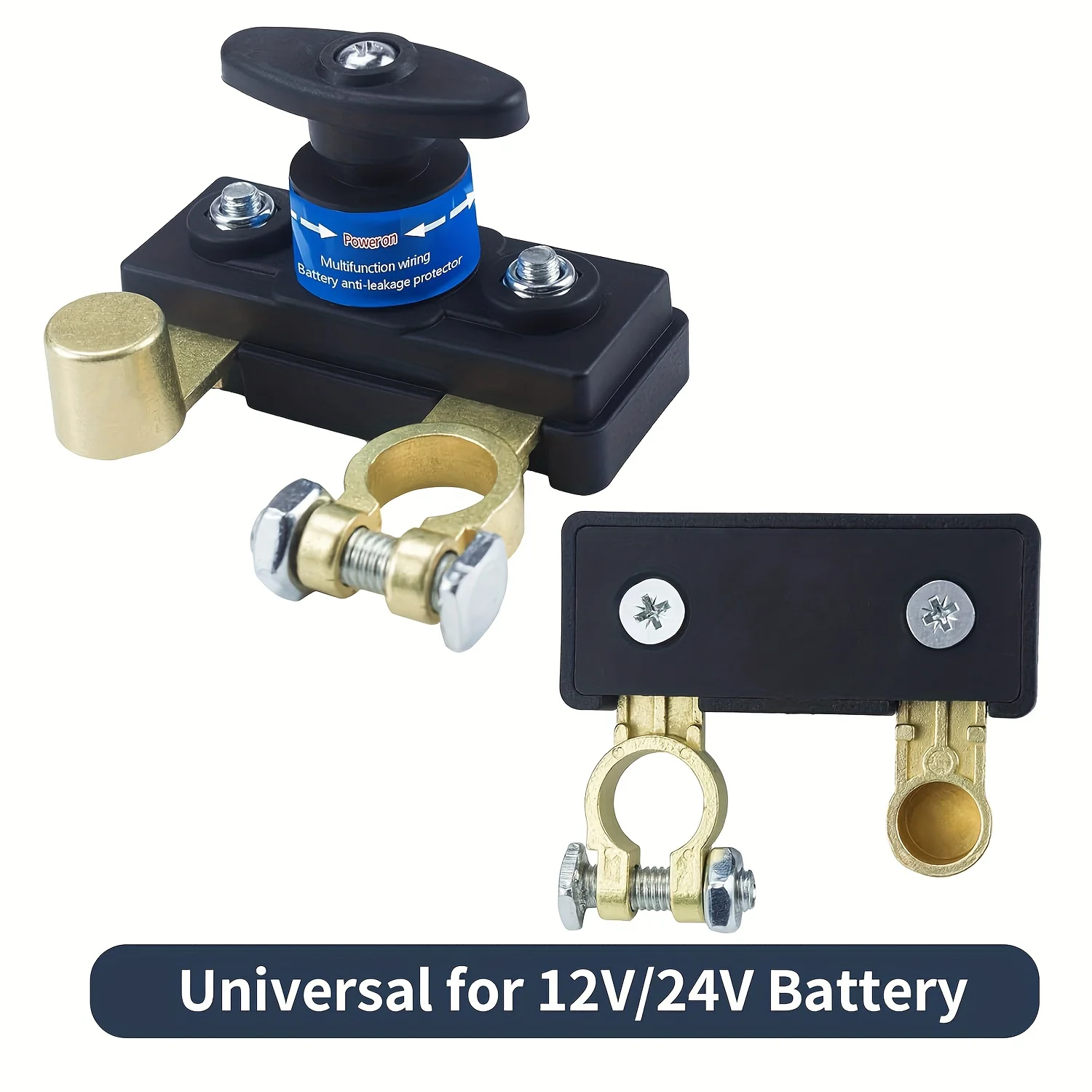 مفتاح فصل البطارية الرئيسي - مفتاح إيقاف التشغيل السلبي النحاسي، مفتاح إيقاف تشغيل/إيقاف الطاقة المتقدم 12-24 فولت #6