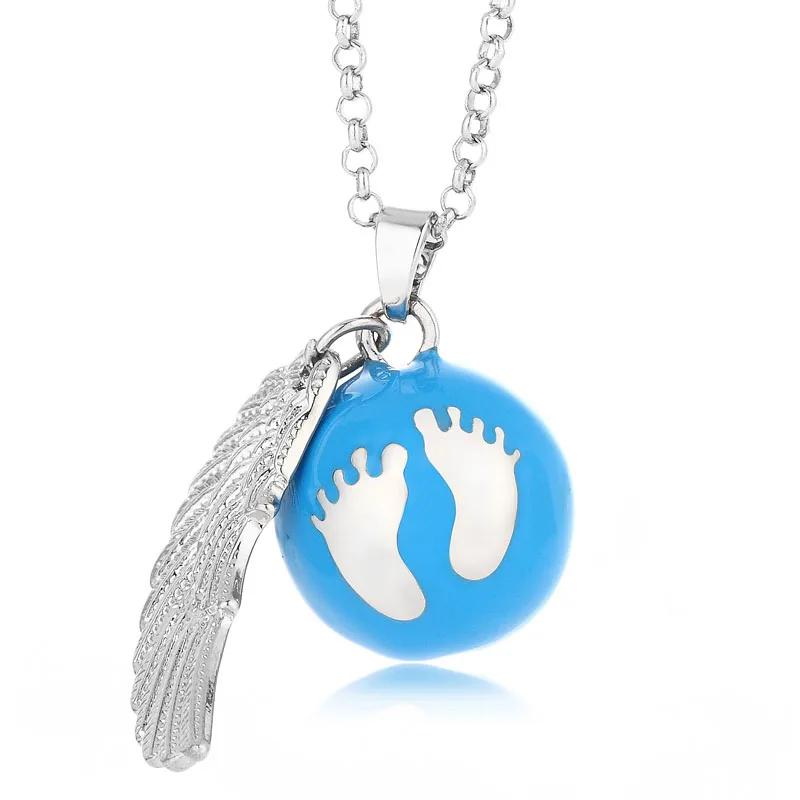 Angel Bola Oil Music Bell Ball with Baby Foot Angel Wing Cute Fashion Necklace for women jewelry