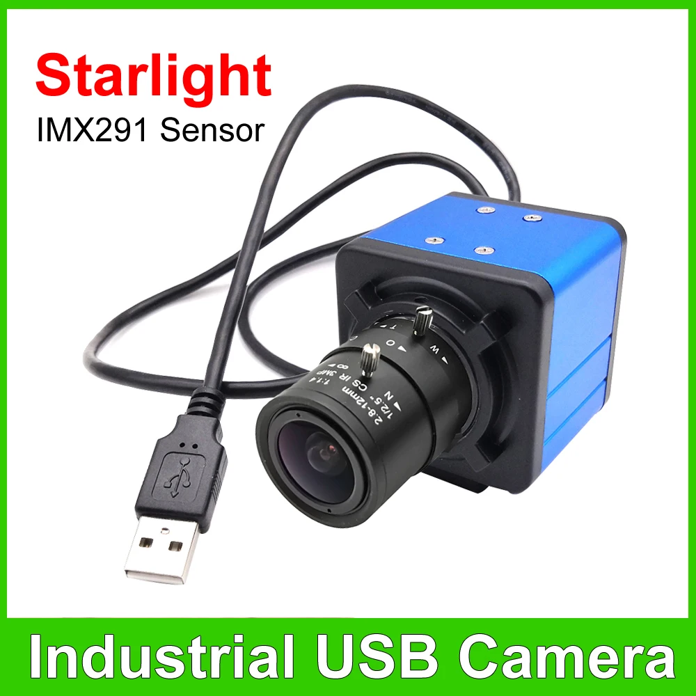 IMX291 1080P USB Webcam 2.0Megapixel Starlight Low illumination 2.8-12mm Manual Zoom Lens PC Usb Video Camera UVC OTG Plug Play