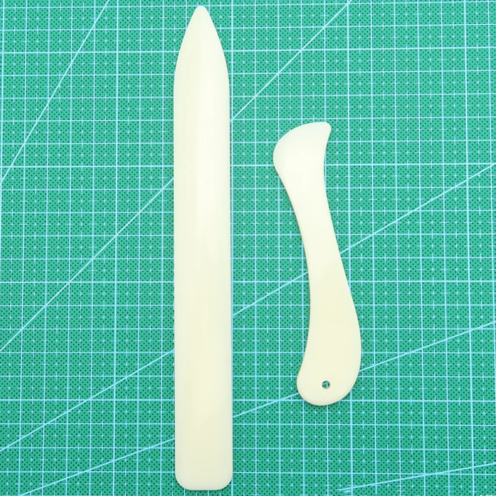 2Pcs Plastic Letter Opener Origami Tool Paper Creasing Scribing Set Lightweight DIY Scrapbooking Supplies Imitation Cattle Bone