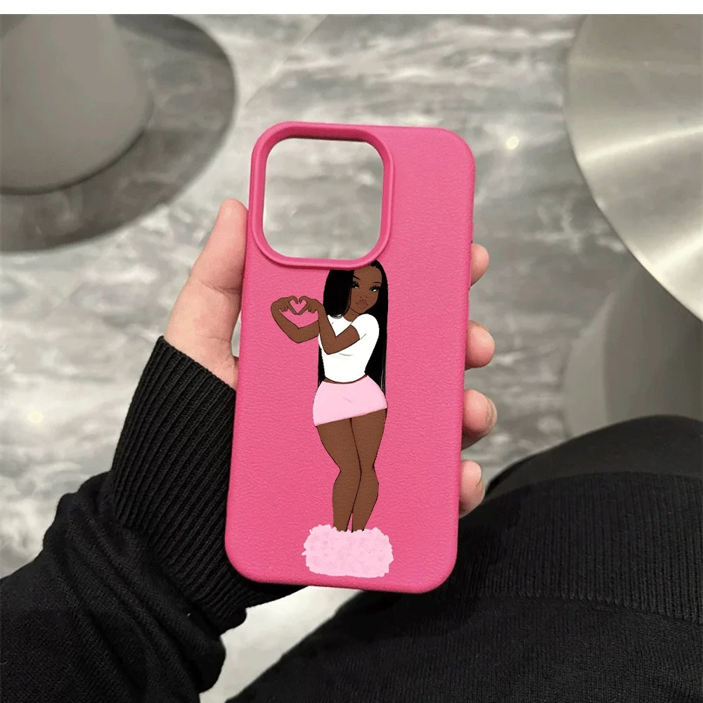 Dunkelhäutige heiße Mädchen Handyhülle für iPhone 17 16 15 14 13 12 Pro Max 16 15 14 Plus 17 16 15 14 Pro 17Air Silikon Matte Hülle – Detail 11