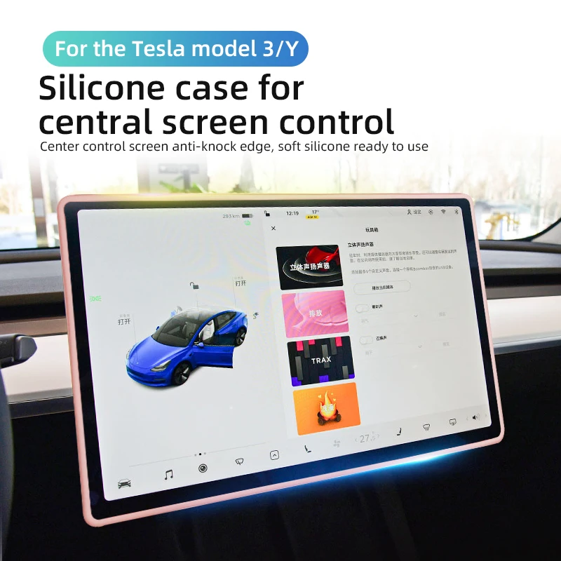 Tesla Model 3 Y White Interior Center Console Storage Box Steering Wheel Cover Screen Protection Decorative Footrest Seat Cover