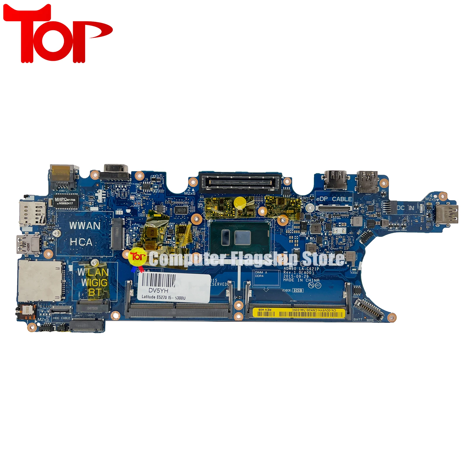 0 dv5yh LA-C621P laptop motherboard für dell latitude 5270 e5270 I5-6300U mainboard schnelle versand