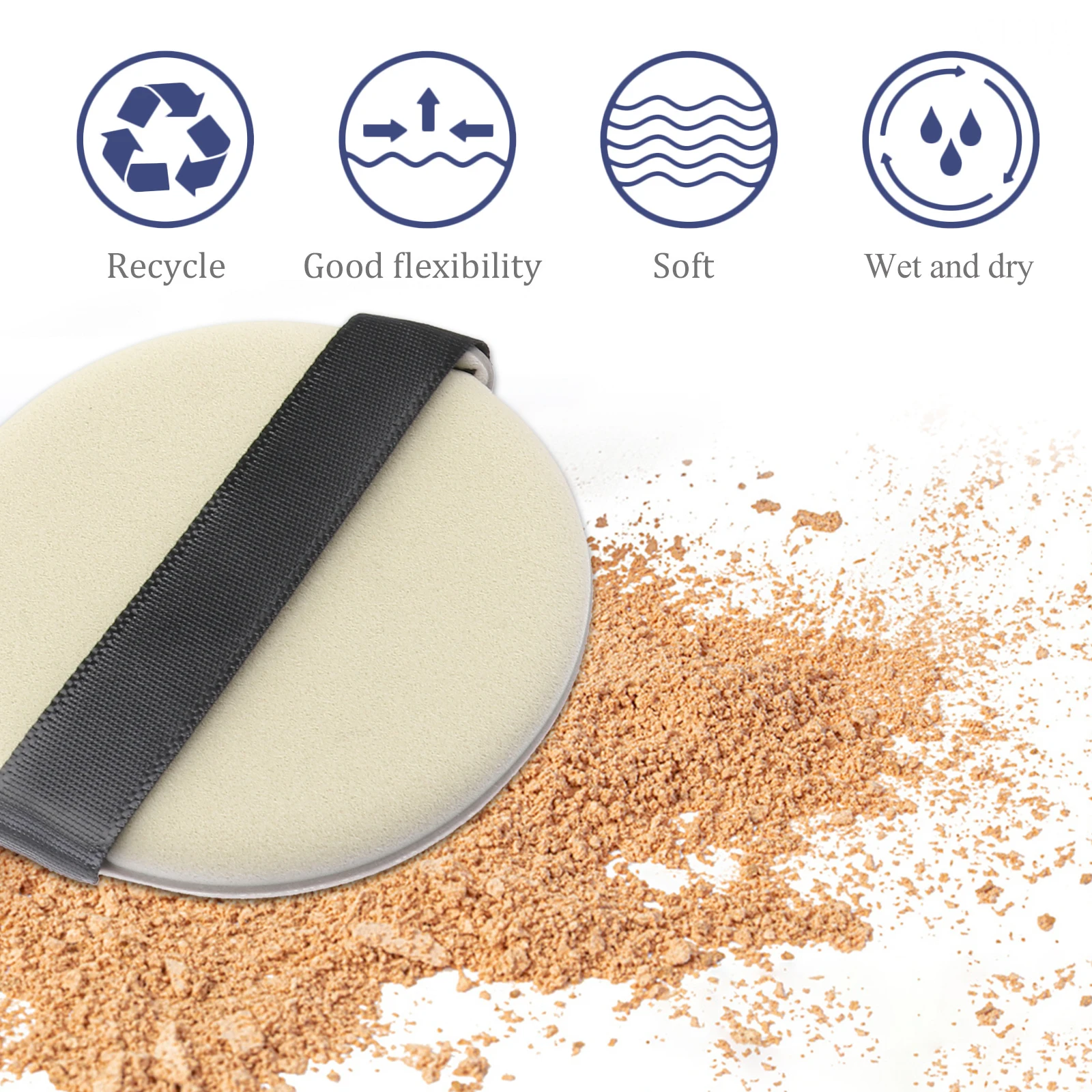 

4Pcs Dual-Use Fingertip Powder Small Compact Makeup Pads Portable Foundation Face for Travel Daily Use