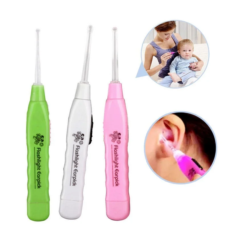 1pc FlashLight LED Earpick Dig Earwax Cleaner Earwax Remover Luminous Earpick Ear Cleaning Tools For Baby Adults Safety Ear Care