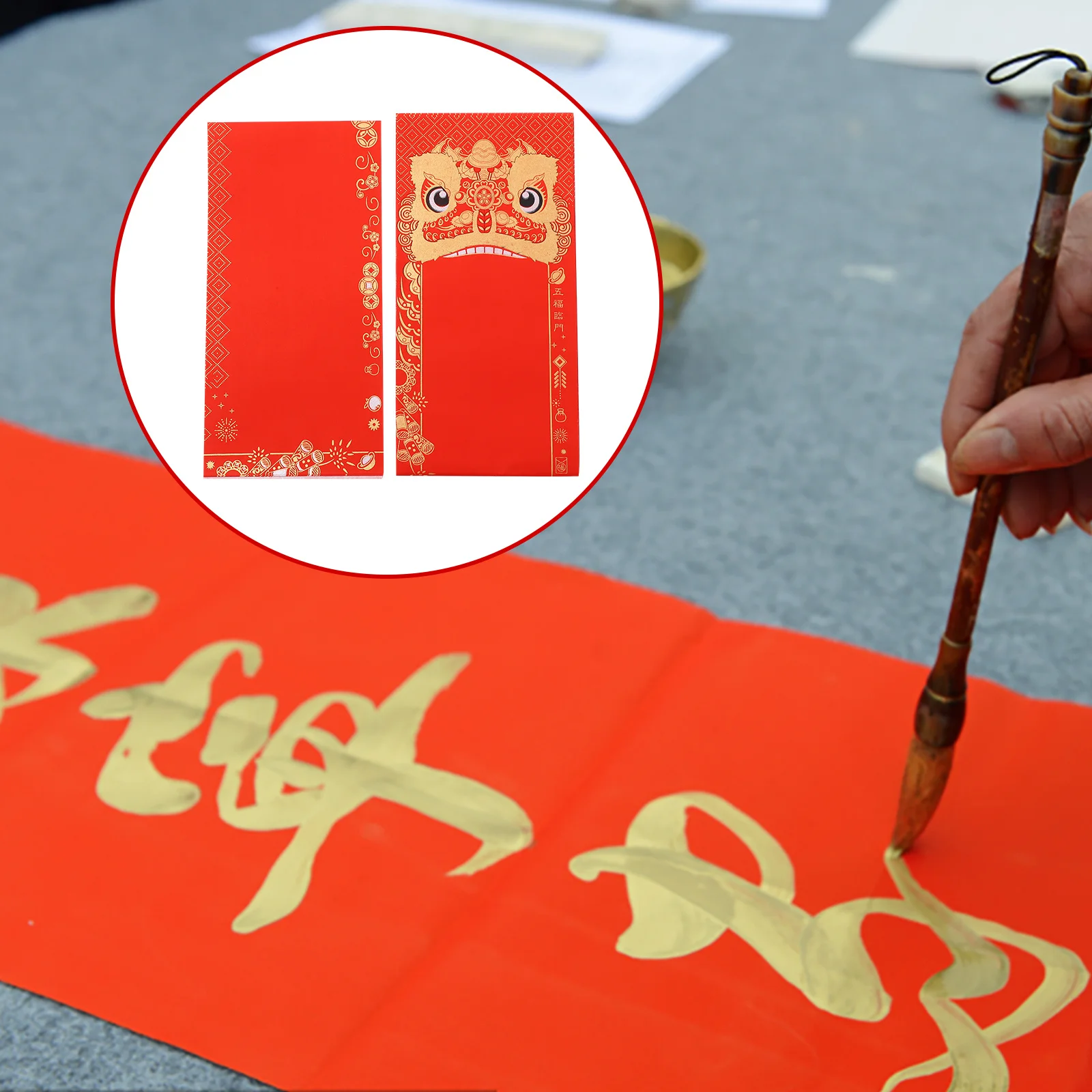 10 juegos de papel rojo Xuan en blanco, bricolaje, coplas para Festival de Primavera, Material de escritura, soporte de tinta Superior, ligero y compacto