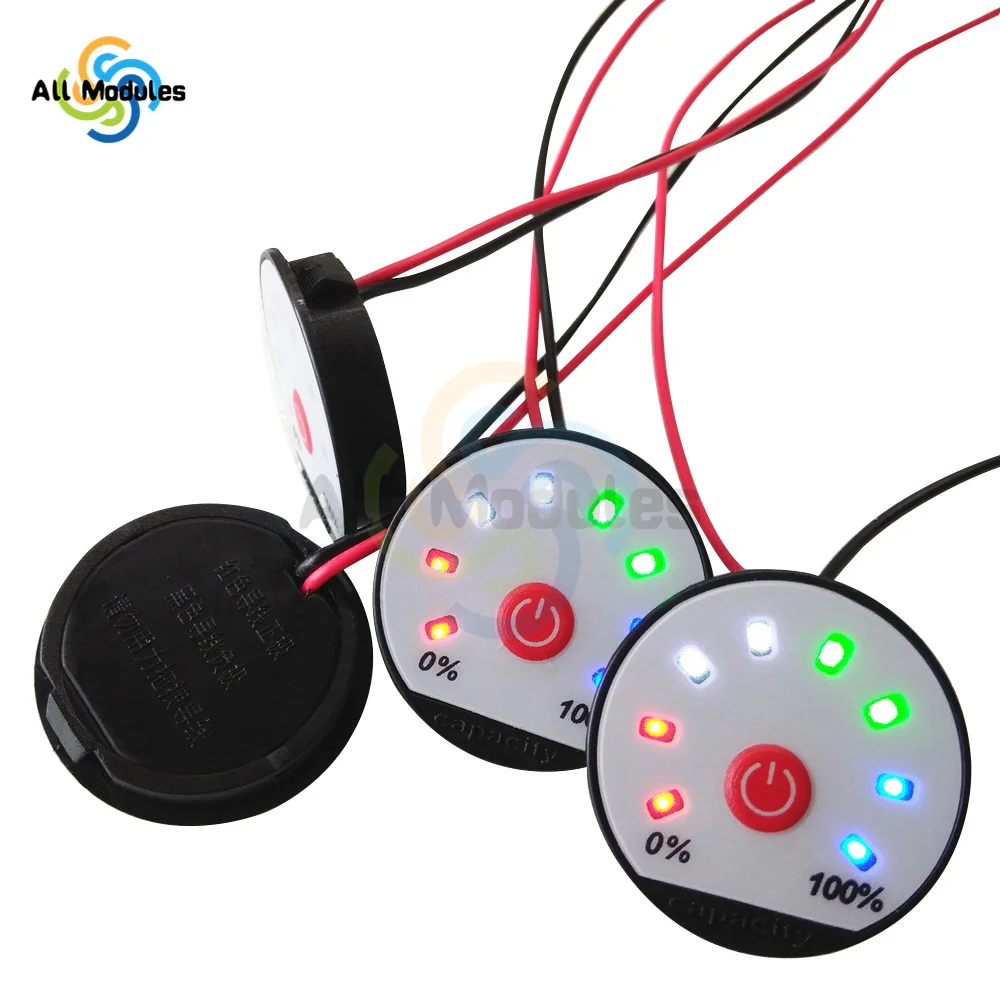 Programmabile 4.2V 7.4V 12V 16.8V 22V 24V 36V LED Indicatore di capacitร della batteria al litio Display del livello di potenza Tester