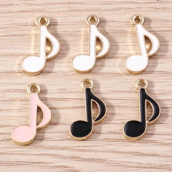 10pcs 12x20mm Cute Enamel Musical Note Charms for Making DIY Drop Earrings Pendants Necklaces Handamde Bracelet Jewelry Findings
