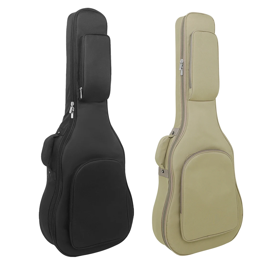 

40/41Inch Waterproof Oxford Fabric Guitar Bag With Side Pockets Double Straps Black Guitar Case Khaki Backpack With Willow Nails