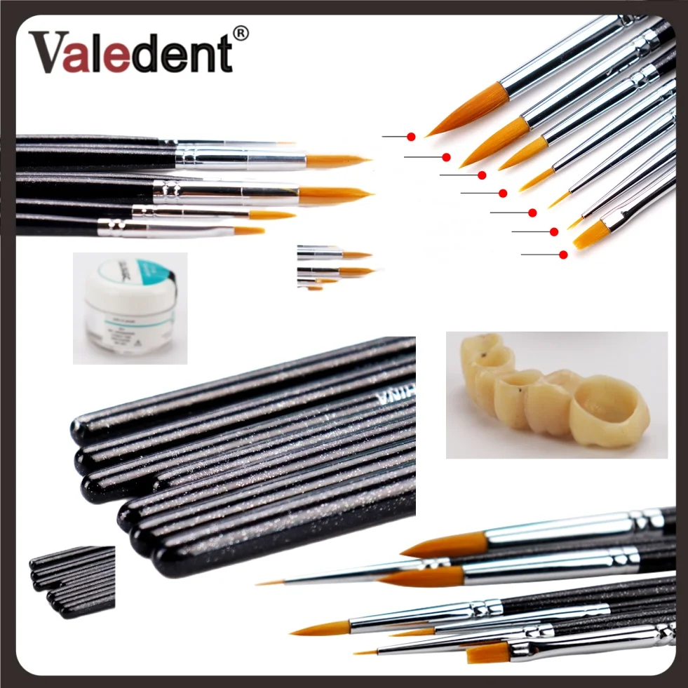 

Dental Ceramco Brush Pens Skyists Nylon Hair Brushes Denture Dentine Denture Lab Metal Powder 0# 2#