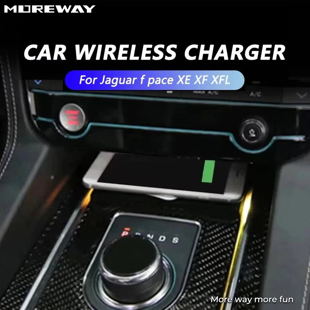 

Moreway Wireless Charger For Jaguar F-pace XE XF XFL 2014-2020 Fast Mobile Charge Phone Holder Tuning Accessories Car Interior