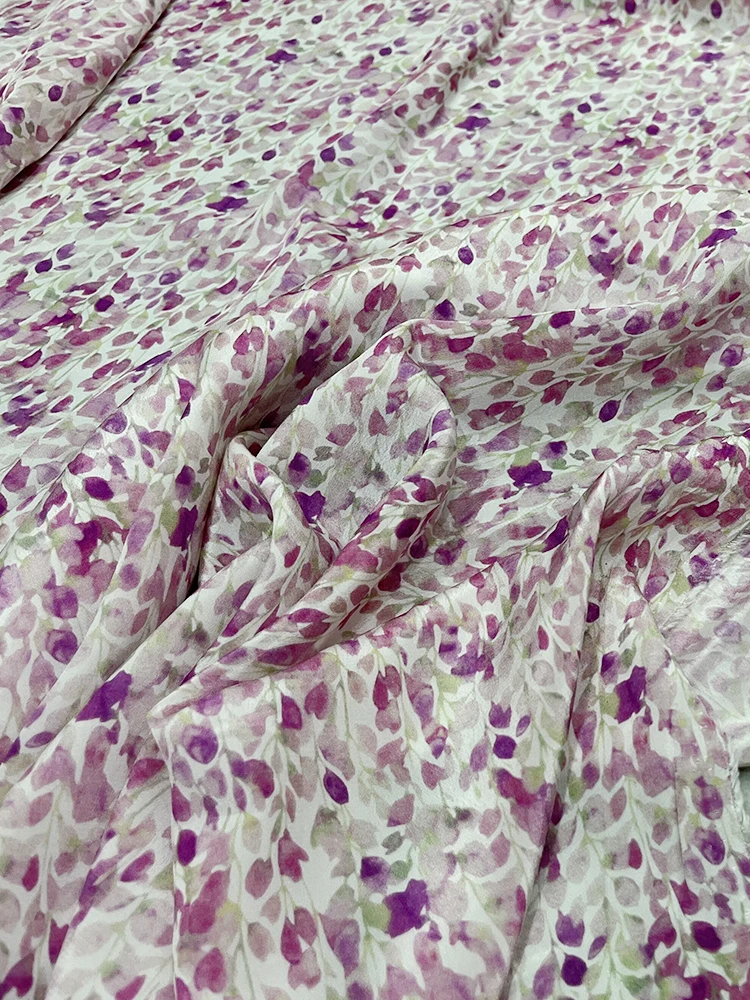 Crepe De Chine Printed Fabric Spring Summer Fashion Flower Polyester Satin Chiffon Cloth Diy Sewing Meters Rayon Material