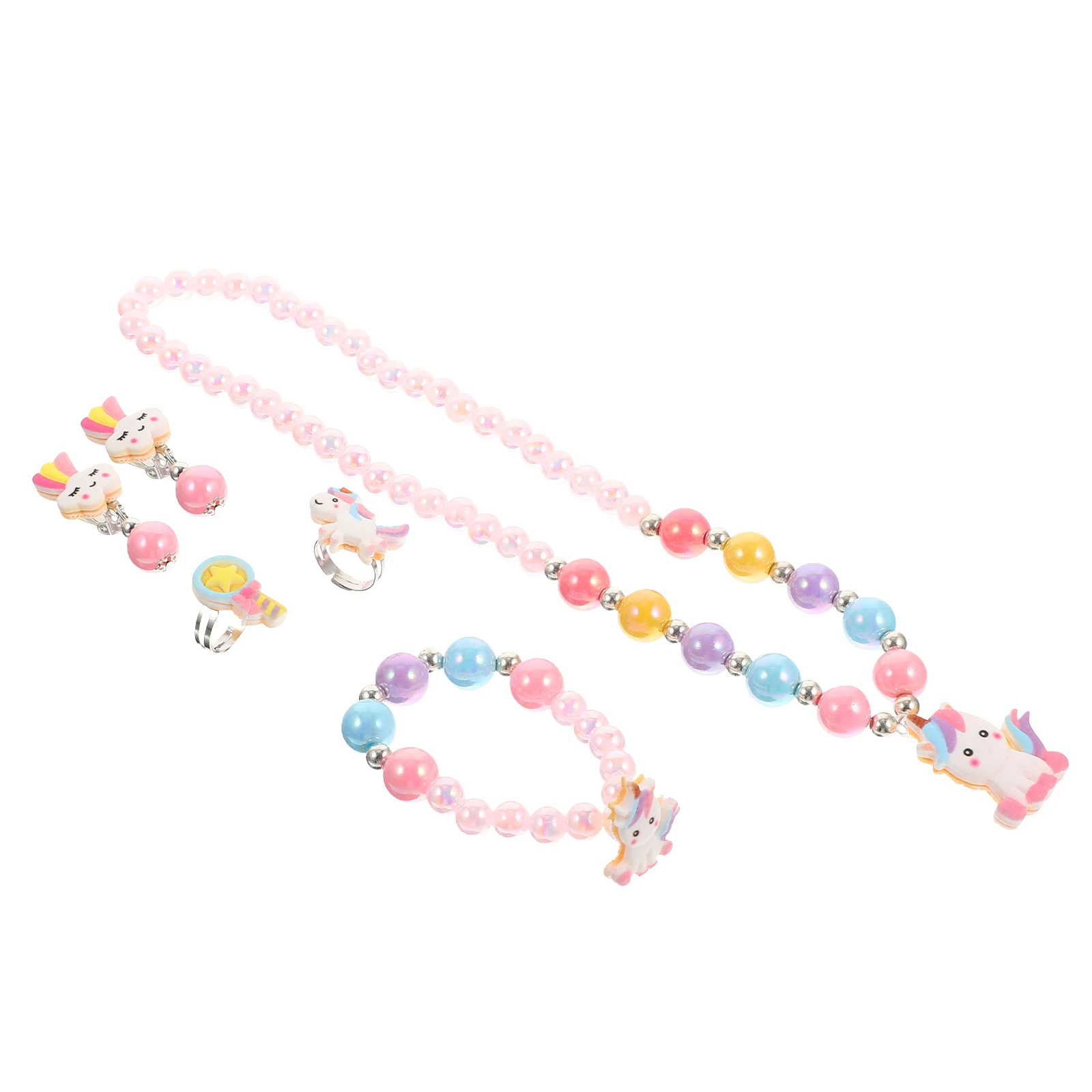 

Unicorn Necklace Bracelet Set Girl Accessories Kid Jewelry for Girls Children's Little Kids Princess Jewellery