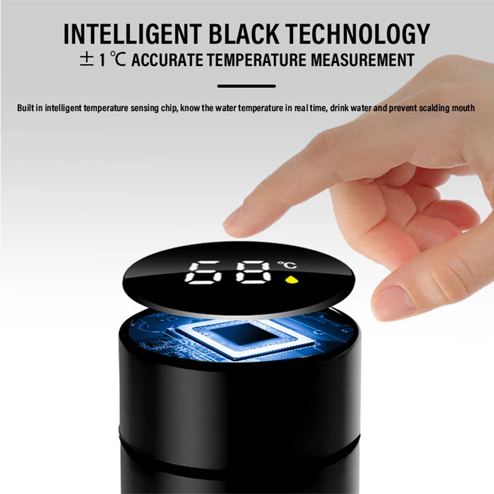 Car Stainless Steel Smart Thermometer Cup LED Temperature Display Thermos Bottle For Volvo Rdesign XC60 XC90 V40 V50 V60 AWD S60