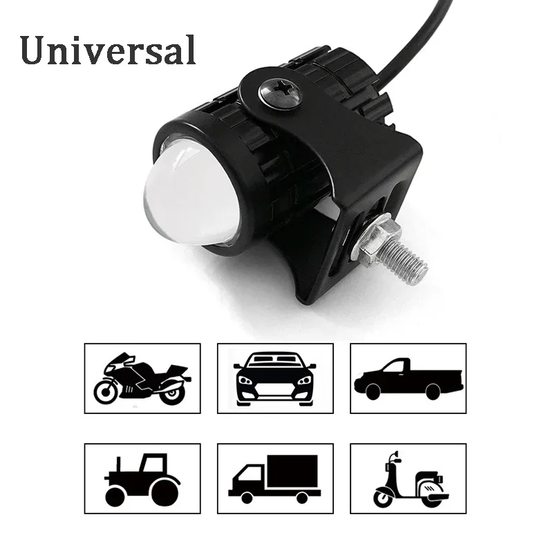 Motorcycle Mini Driving Light Dual Colo for Headlight Auxiliary Spotlight Lamp Scooter Moto Fog Light Accessories 12V