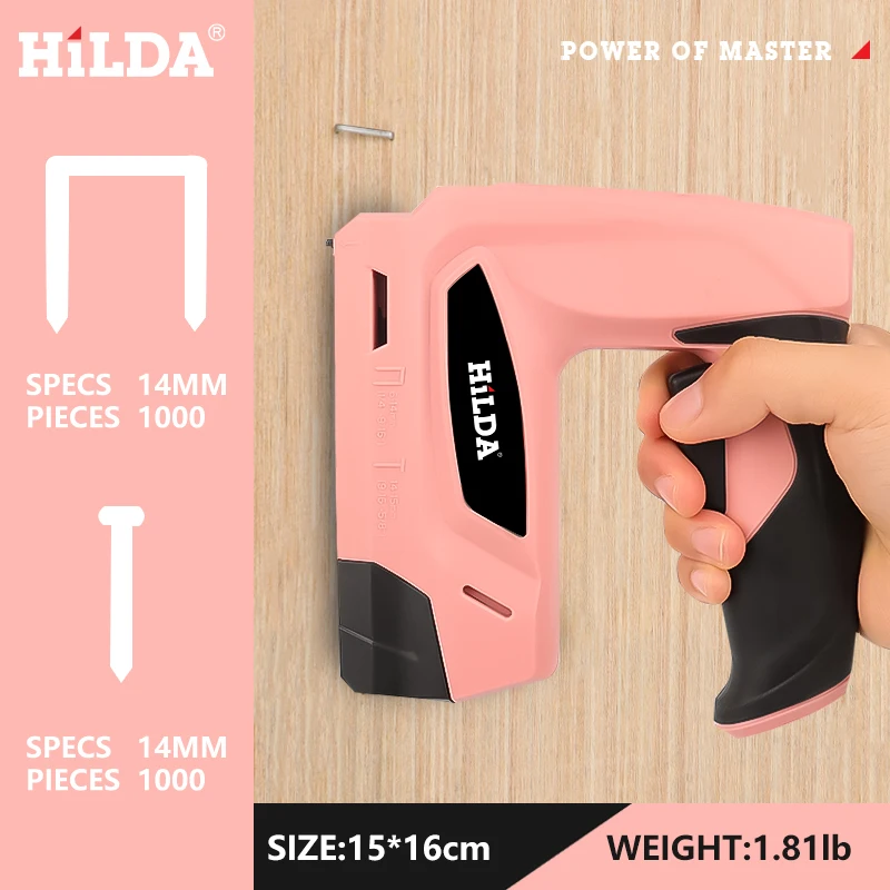 HILDA Electric Staple Nail Gun Cordless Staple Gun Cordless Portable USB Charging Battery Powered Nail Gun for Woodworking