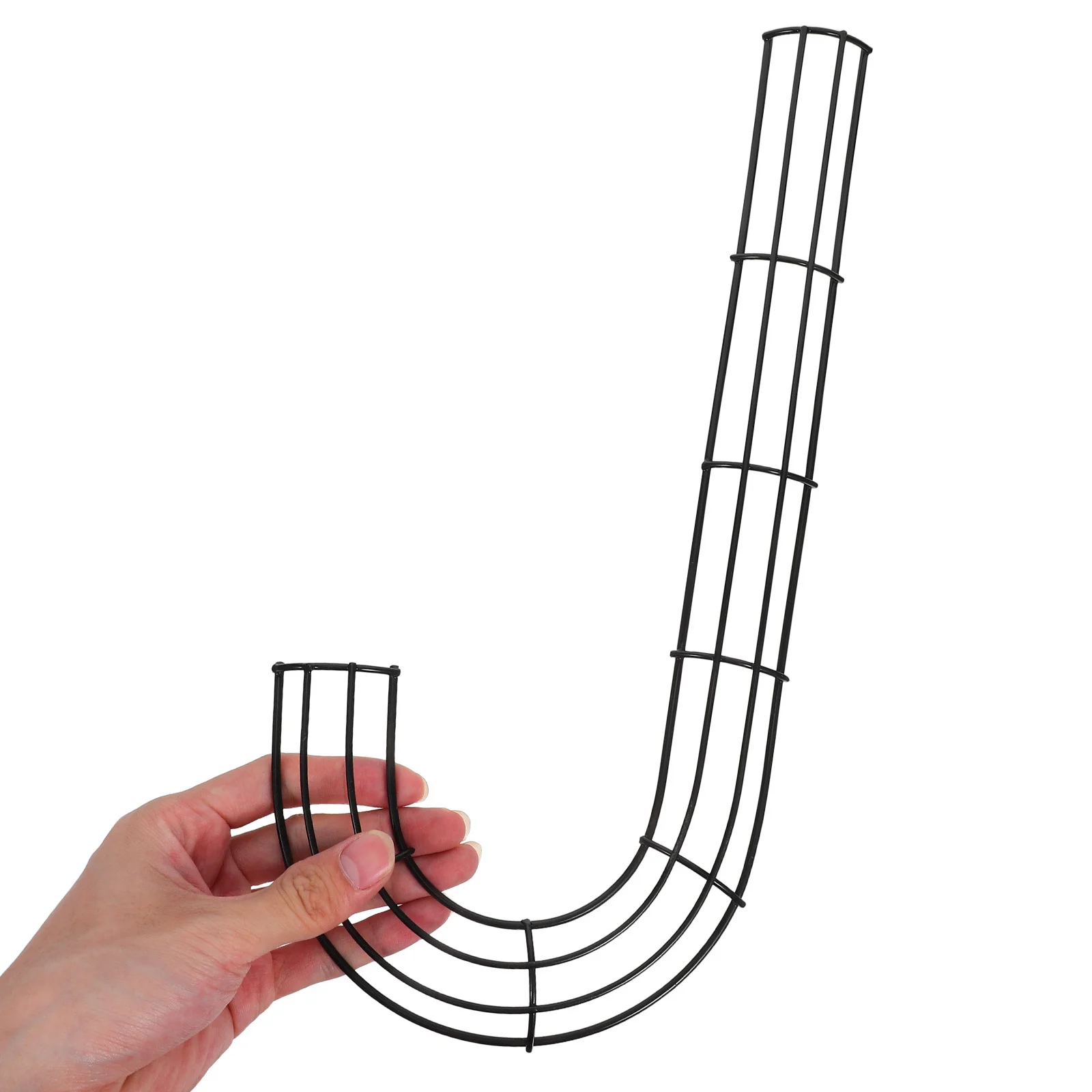 

2pcs Christmas J Shaped Wreath Frame Metal Wire Ring For Diy Floral Garland Decoration Iron Craft Holiday Party Decor Supplies