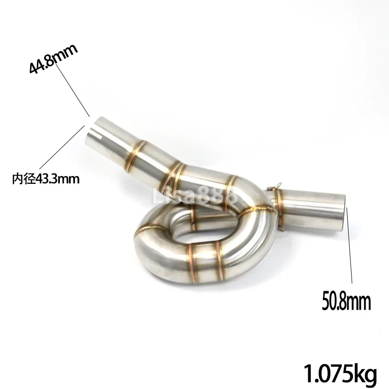 Conexión de tubo medio de escape de motocicleta de 51mm para Benelli 300 BJ300 GS BN302 TNT300 2014 2015 2016 2017 2018