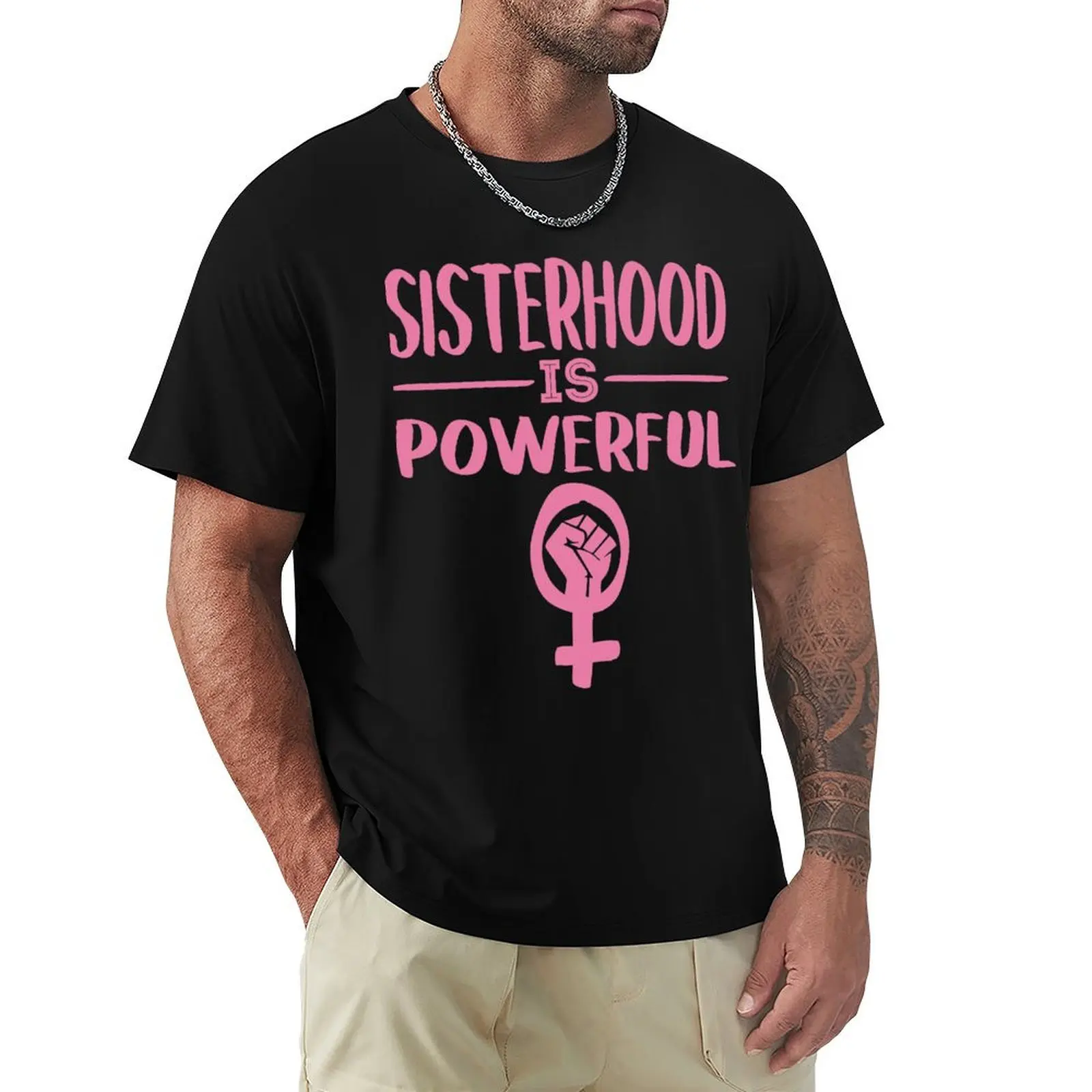 

Sisterhood is Powerful T-Shirt vintage graphic tee summer top workout shirts for men