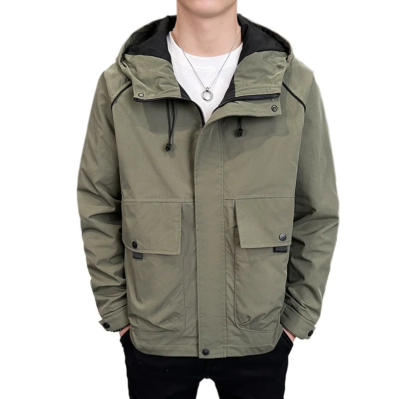 

4XL High Quality Spring Autumn New Men's Handsome Hooded Jacket Trend Casual Versatile Hooded Jacket Coats Ropa De Hombre