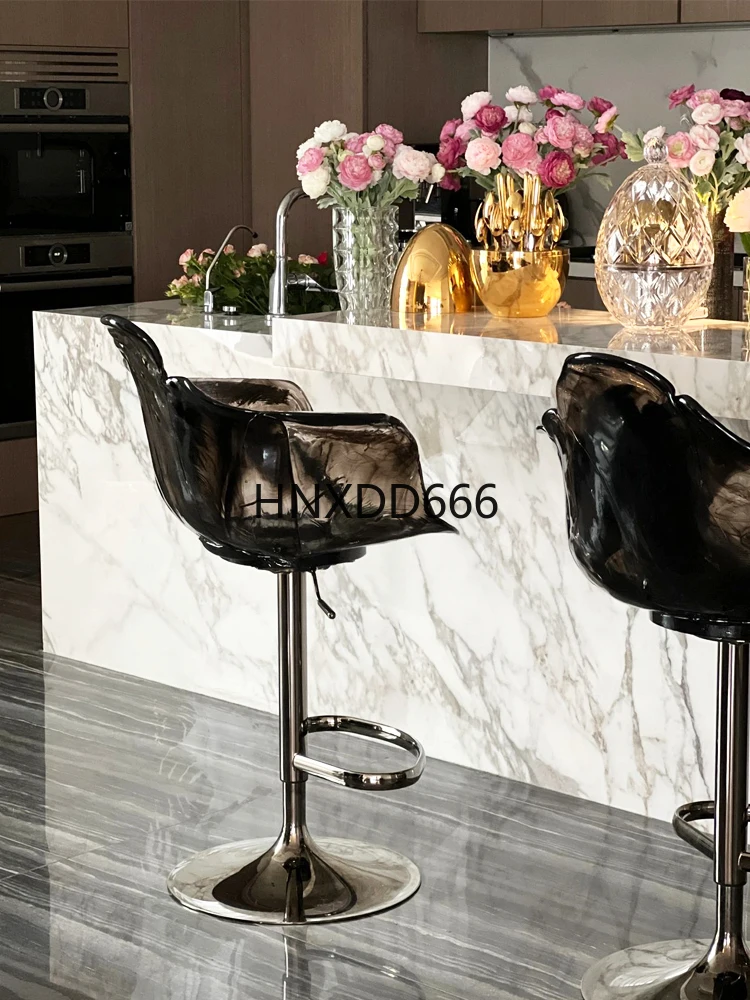 Lifting Bar Chair Transparent Resin Island Back Chair