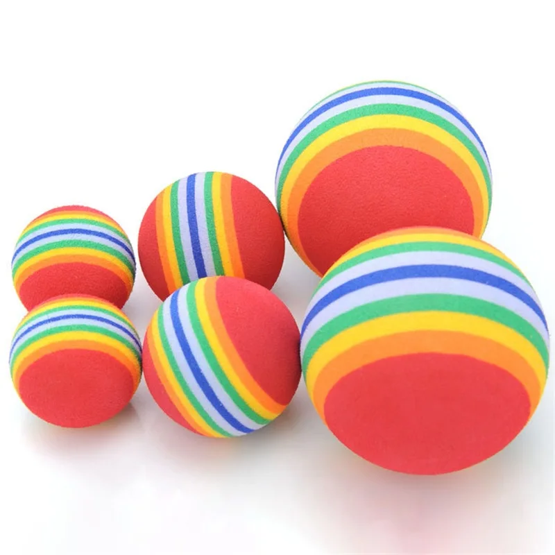 

10 Pieces Colorful Cat Toy Ball Interactive Cat Toys Play Chewing Rattle Scratch Natural Foam Ball Training Pet Supplies