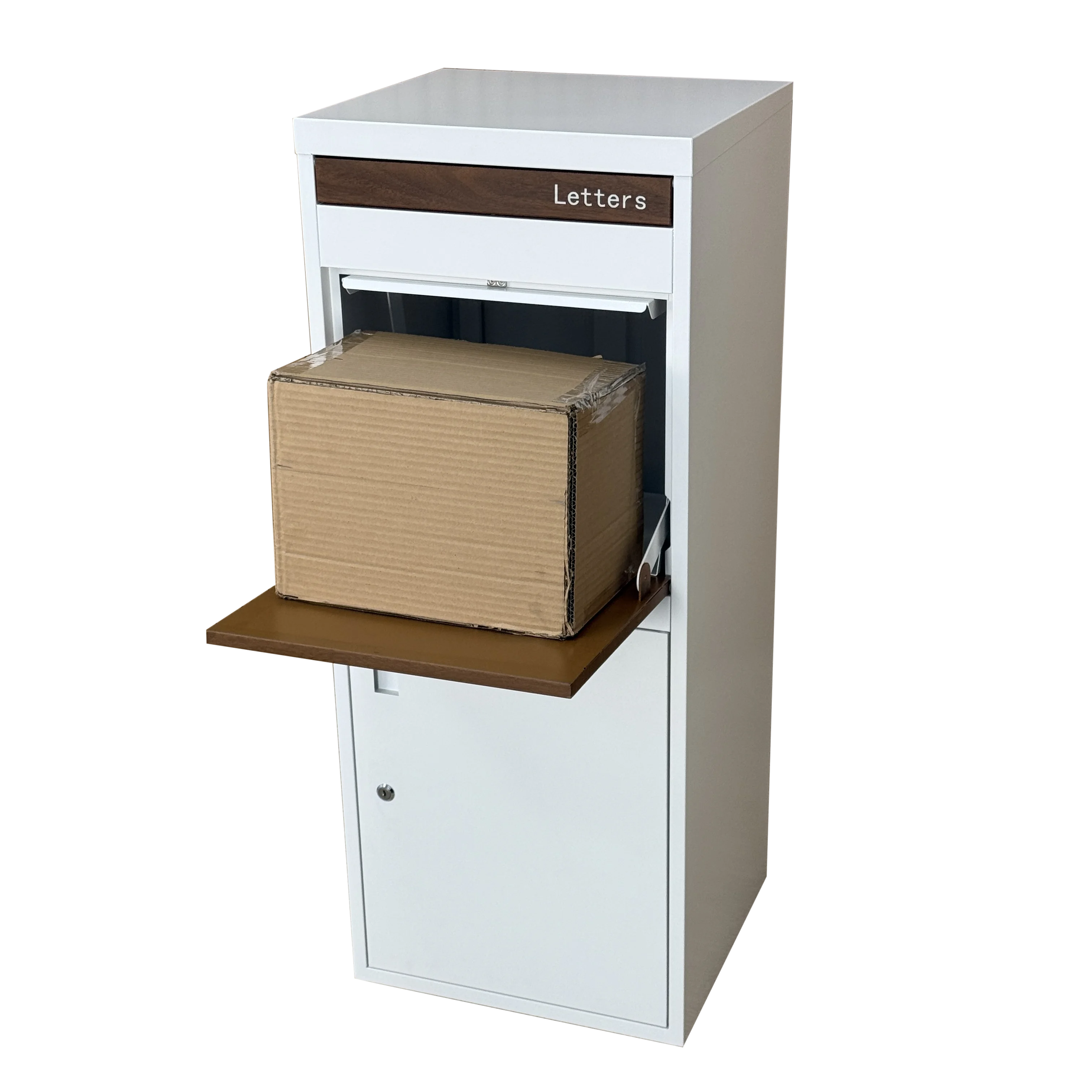 WELDON Easy Installation Free-Standing Outdoor Post Courier Parcel Delivery Box Galvanized Steel Anti-Theft Waterproof Key Lock