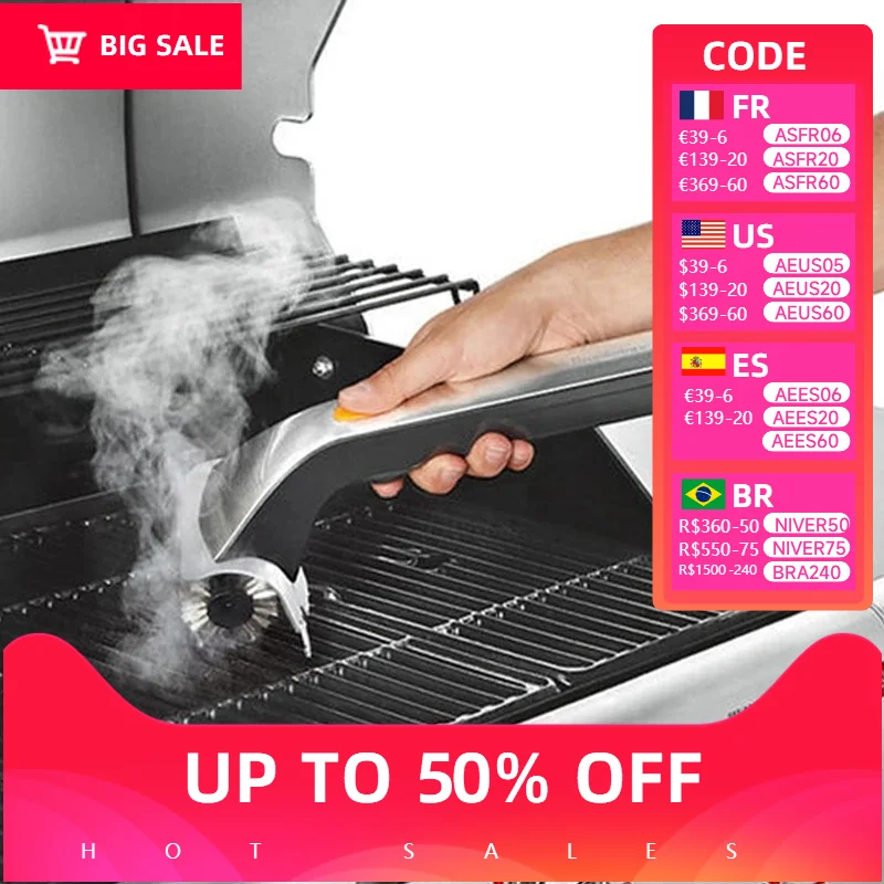 

Rechargeable outdoor steam cleaning brush for barbecue grill cleaning, capable of spraying cleaning liquid, suitable for home BB