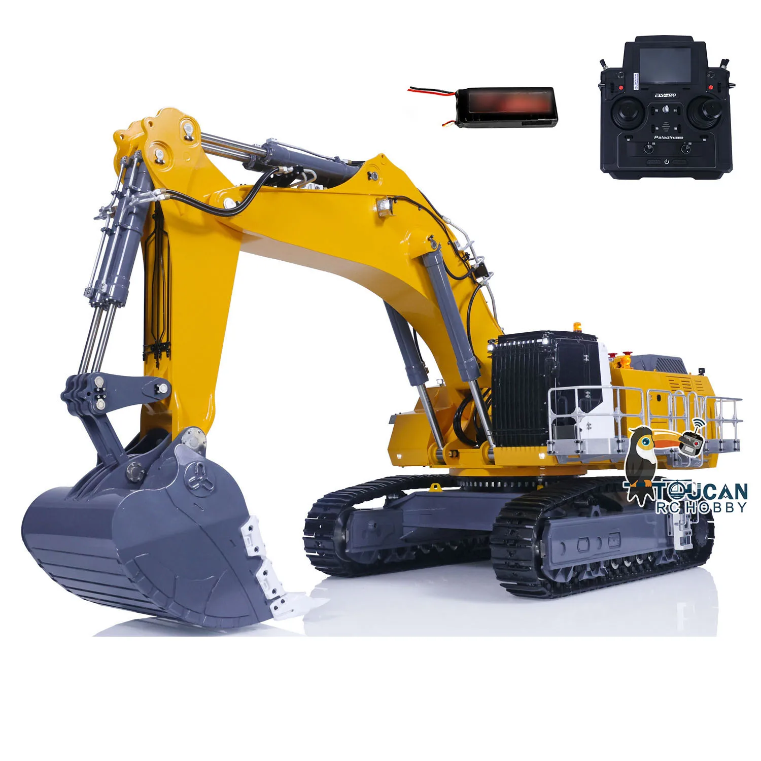 LESU 1/14 9150 máquina de alta resistencia RC excavadora hidráulica RTR doble bomba Control remoto excavadora modelo luz PL18EV Lite camión Coche