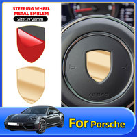 39mm*28mm 3D Metal Emblem Sticker car steering wheel badge logo for Panamera Cayman Macan Cayenne Boxster Carrera 911 718 4 S