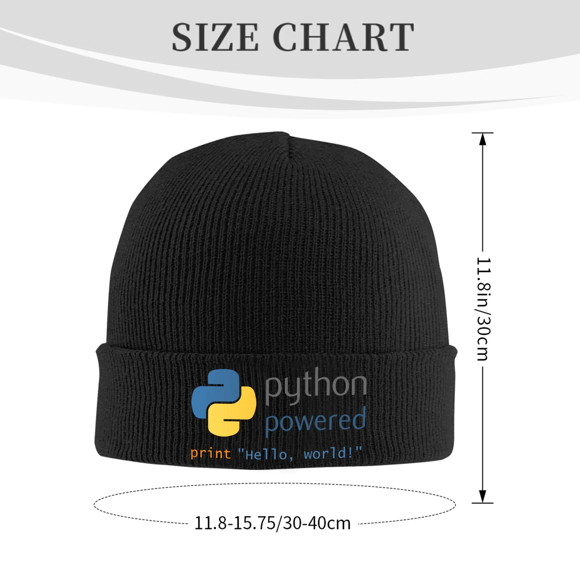 Python Powered Skullies Beanies Caps Winter Warm Knitted Hat Adult Programmer Computer Developer Coder Bonnet Hats Ski Cap