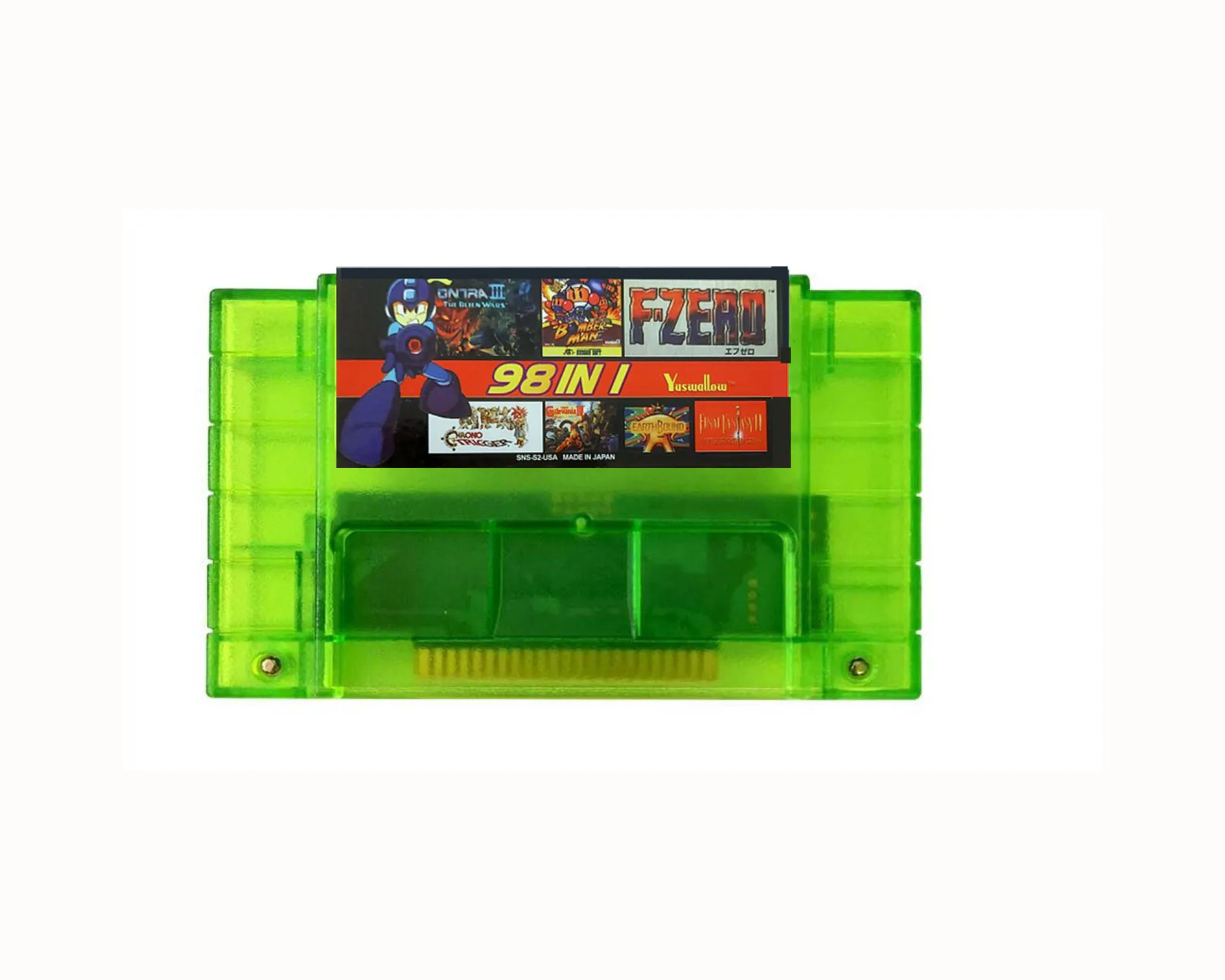 Schede di memoria yushallow per macchine per videogiochi Super 98 in 1 versione usa con gioco Captain Commando Contra III Megaman X 7