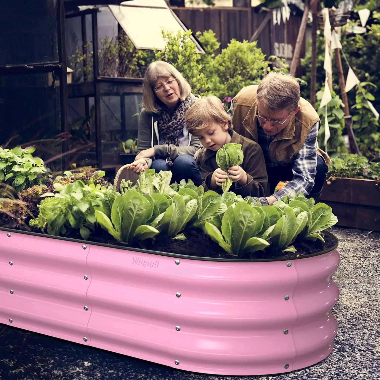 Raised Garden Bed Kit, 5x2x1 ft Galvanized Planter Box Outdoor(Blush Pink) view 5